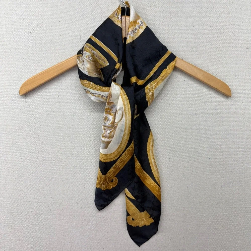 Liz Claiborne 100% Silk Scarf Floral Tea‎ Party Made in Japan 31x31 Old Money